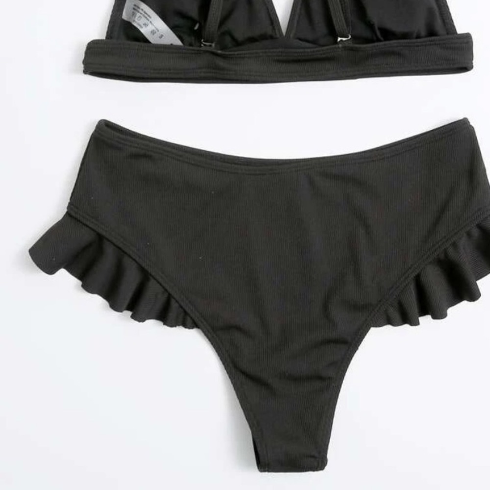 Ruffle Trim Bikini Swimsuit - Picture 3 of 4
